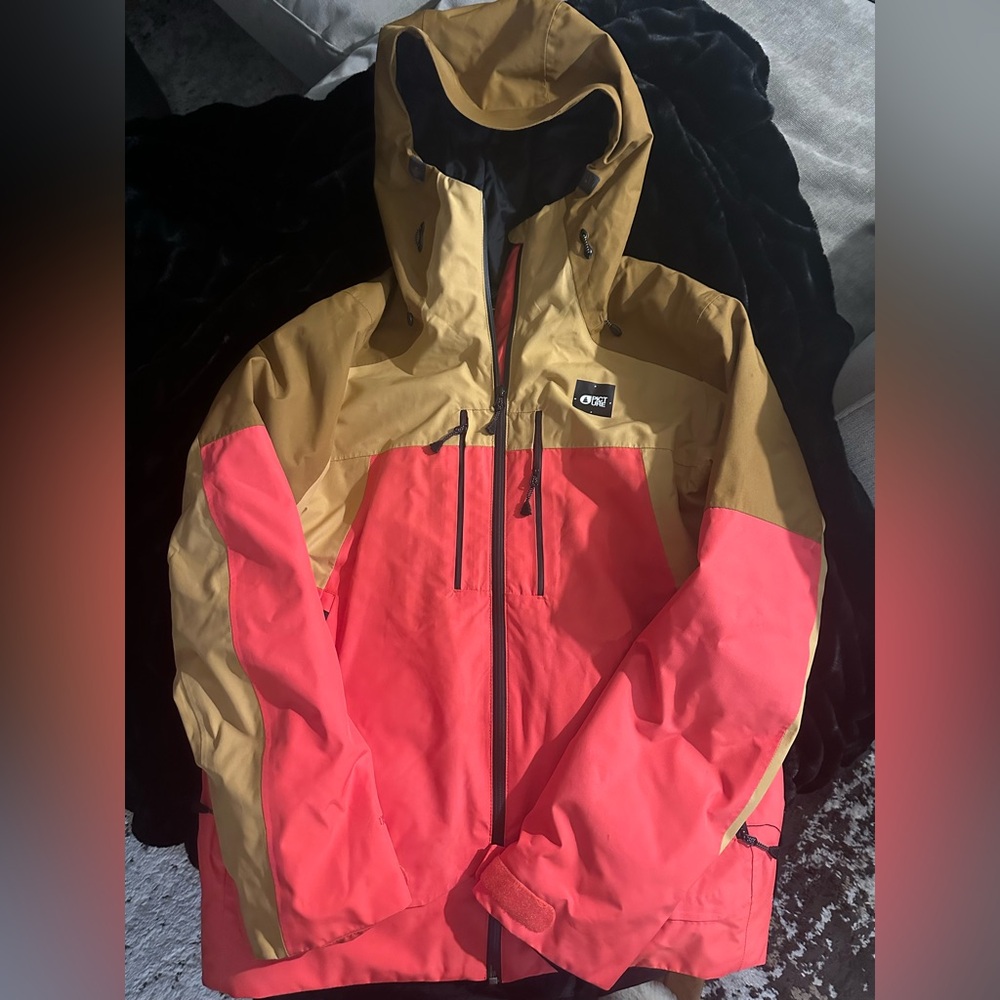 Women's Coral and Tan Ski Jacket